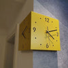 Creative Light Sensor Corner Wall Clock Square Simple Double Sided Wall Clock with Arabic Numeral Scale Analog Silent Wall Clock