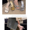 2024 Summer New Velcro Casual Roman Beach Sandals Plus Size 36-43 Thick Soled Outer Wear Sandals