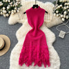 YuooMuoo Chic Fashion Sexy Package Hips Knitted Mini Dress 2026 New Summer Sleeveless Tassels Bodycon Party Dress Beach Vestidos