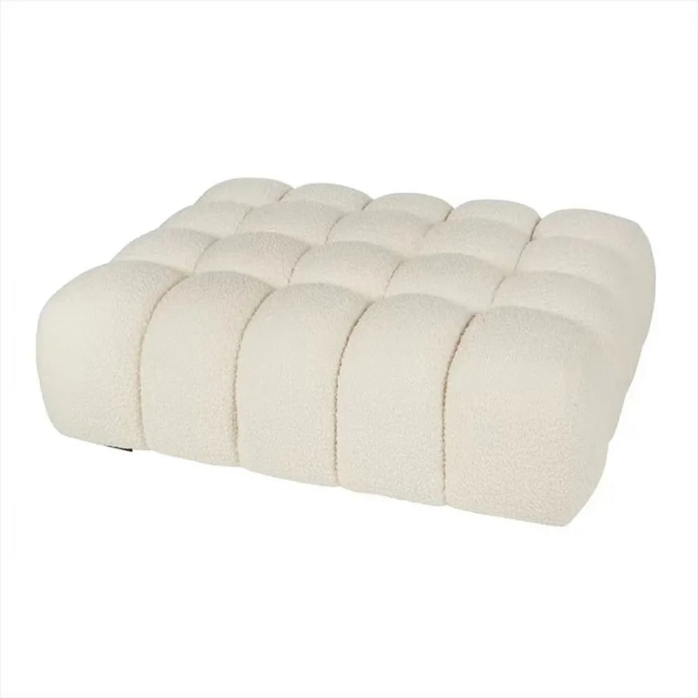 Nordic light luxury lamb wool changing stool, cloakroom stool, living room sofa stool, square foot step, tofu block, foot stool