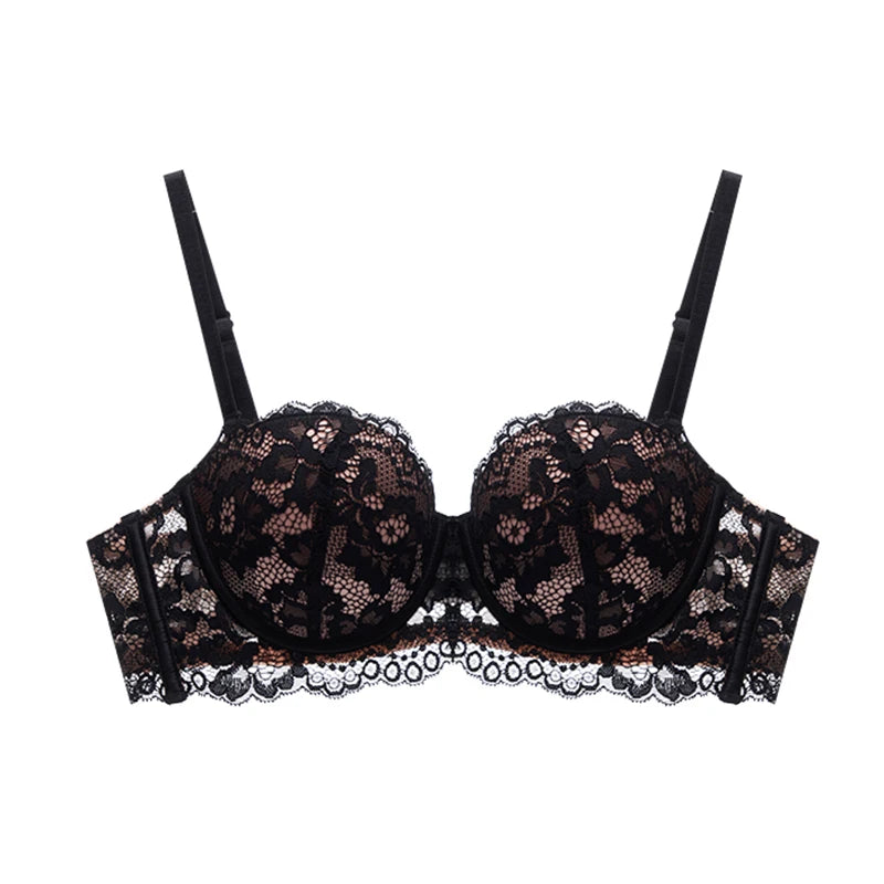 FINETOO Sexy Lace Bra Women 1/2 Cup Underwire Bras Ladies Push Up Underwear Trendy Floral Brassiere Female Comfortable Intimates