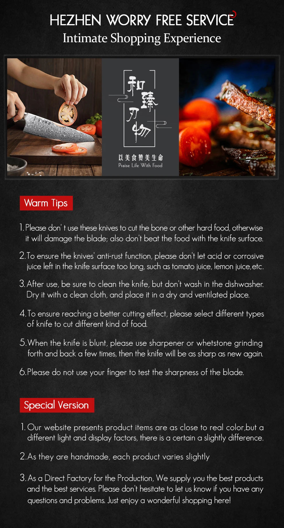 HEZHEN 1-5PC Knife Set Professional Damascus Steel  Chef Santoku Bread Utility Paring Cook Knife For Meat Sharp Kitchen Knife