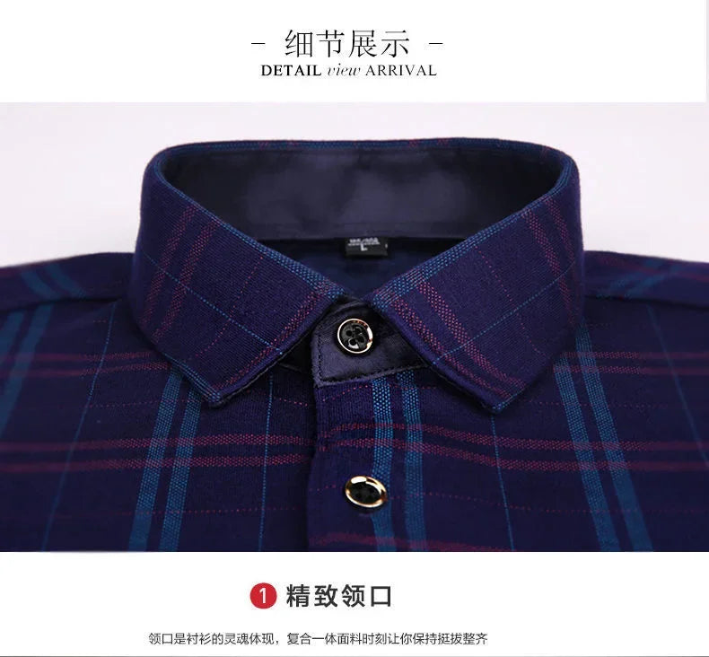 High Quality Men's Clothing 2024 Men Long Sleeve Thick Warm Shirt Tops Fashion Men Print Handsome Versatile Shirts Formal Shirts