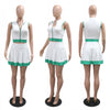 CM.YAYA Women's Set Sleeveless V-neck Vest  + Pleated Skirts 2025 Summer Cute Street Beach Two 2 Piece Sets Outfits Tracksuit