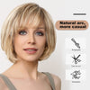 Brown Blonde Mixed Ombre Human Hair Lace Front Wigs Short Wavy Bob Hair Glolden Blonde Remy Human Hair Wig for White Women Daily