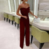Women Jumpsuit Feather Tube Top Sexy Evening Party Jump Suits Sleeveless High-waisted Straight Playsuits Night Clubwear Overalls