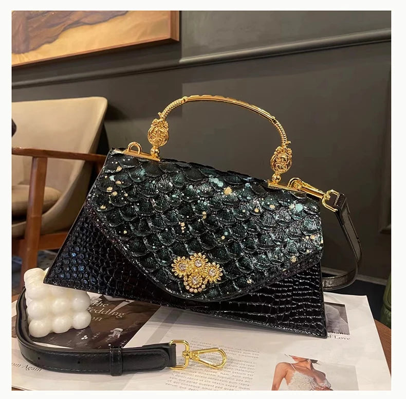 Leather Women's Bag 2025 New Fashion Snake-print Cowhide Small Handbags Shoulder Crossbody Bags Lady Party Messenger Shell Bags