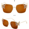 Oversized Square Sunglasses Women Rhinestone Butterfly Frame Sun Glasses 2025 Luxury Brand UV400 Protection Eyewear For Ladies