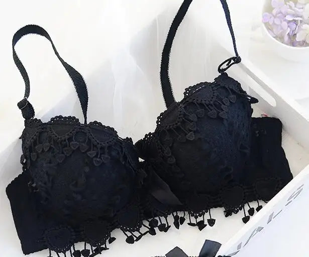 Midnite StarSolid Wireless Sexy Simple Push Up Bra Lace Floral Adjusted Bralette Lingerie Comfort Breathable Bras For Women