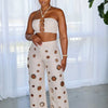 Sexy Night Party 2 Piece Sets Women Outfit Clubwear Festival Clothing Halter Crop Top and Pants Conjuntos Femininos Elegantes