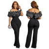 Sexy Slash Neck Slim Fit Jumpsuit for Woman Jumpsuits Rose One Piece Women Club Overalls Celebrities Outfits Party Sexy Rompers