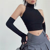 2025 New Spicy Girls Y2k Tops Oversleeve Sexy Turtleneck Tank Top for Women's Slim Fit Short tshirt Skinny Streetwear Crop Top