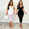 S10632 Sexy Slimming Mesh Splice Bum Covering Visibility Elastic Off-Shoulder 2-Piece Set European And American Style