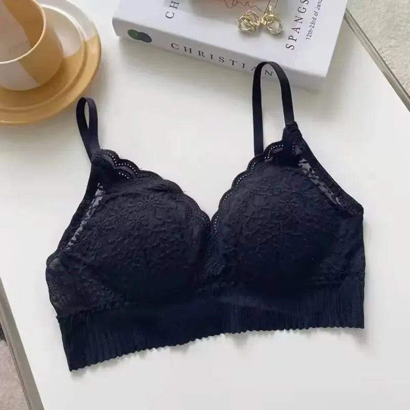 Lace Floral Sexy Lingerie Adjustable Push Up Bras Comfortable Wireless Bralette Intimates Underwear Brassiere Women