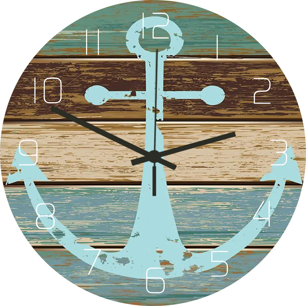 Funny Frog Acrylic Wall Clock Beach Starfish Record Marble Cat Retro Wall Decoration Clocks for Living Room Bedroom Office Home