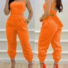New Summer Fashion Printed Sleeveless Jumpsuit Sexy Hollow Backless Lace Up Long Jumpsuits Elegant Casual Jumpsuit With Pocket