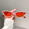 KLASSNUM Luxury Cat Eye Sunglasses Women Men Fashion Diamond Triangle Brand Designer Glitter Sun Glasses UV400 Shades Eyeglasses