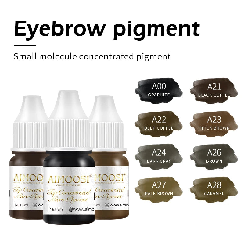 New Top Tattoo Microblading Paint Ink 3ml Pigment For Semi Permanent Body Art Eyebrows Eyeliner Lips Tint Makeup Supplies