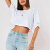 Cotton Women Short Sleeve Dance Running Clothes Yoga Fitness Crop Top  Navel Baring New Sport T-shirt Loose Gym Workout Shirts