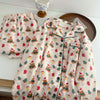 Christmas PJ Set Women Autumn Female Homewear Long Sleeves Button Sleepwear Pajamas Pants Pajama Sets Kawaii Y2K Girls Nightwear