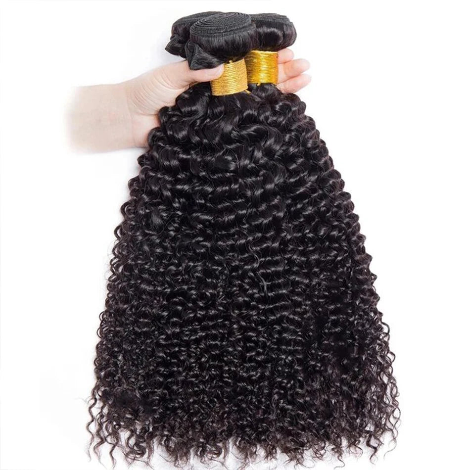 Mongolian Kinky Curly Human Hair Bundles Wholesale 1/3/4 Pieces Natural Hair Extensions Topper Woman Human Hair Free Shipping