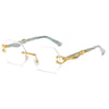 Hexagon Rimless Sunglasses Square Women Retro Men Sun Glasses Brand Designer Eyewear UV400 Shades Oculos Female Gafas