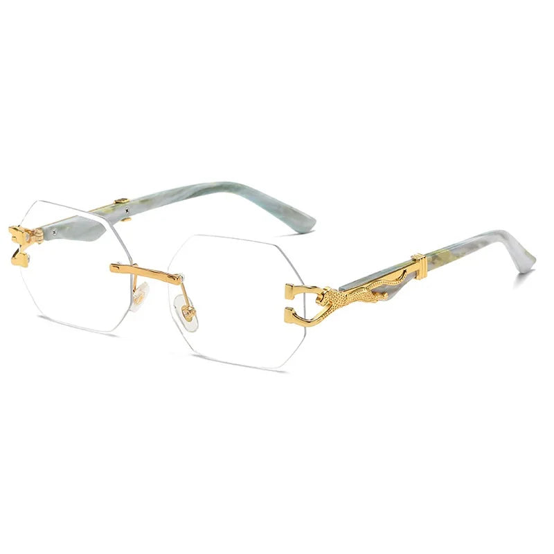 Hexagon Rimless Sunglasses Square Women Retro Men Sun Glasses Brand Designer Eyewear UV400 Shades Oculos Female Gafas