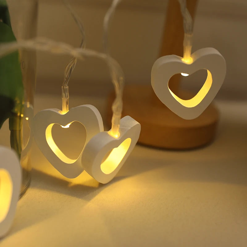 10 LED Love Heart String Lights Valentine's Day Decoration Garland Led Fairy Lights Wedding Birthday Party Decor Supplies Props