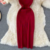 Zipple  2023 Sexy Summer Knit Strap Dress Women Tank Elatic Waist Bodycon Sundress Female Beach Split Backless Midi Dress