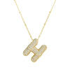 Cubic Zirconia Gold Plated  Bubble Alphabet Letter Necklace Monogram Necklace Balloon Initial Necklace Gifts for Women Girls
