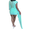 Autumn and Winter Women's Clothing Semi-turtleneck Mesh Beads Tight Hip-wrapped Sexy Evening Dress