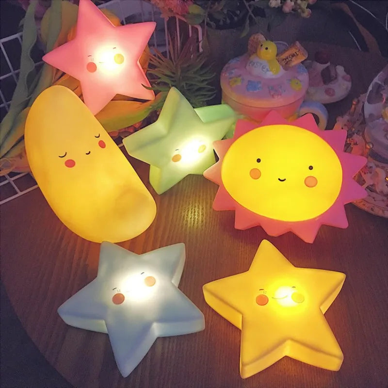 Led Night Light Baby Room Decoration Bed Stars Moon Clouds Toy Bedroom Decoration Modeling Light Baby Children's Toy Gift