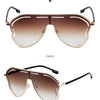Oversized Hollow One-Piece Sunglasses Women Big Frame 2024 Luxury Brand Special-Shaped Sun Glasses For Ladies Eyewear Shades