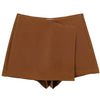 Willshela Women Fashion Solid Asymmetrical Side Zipper Skirts Shorts Vintage High Waist Female Chic Lady Shorts
