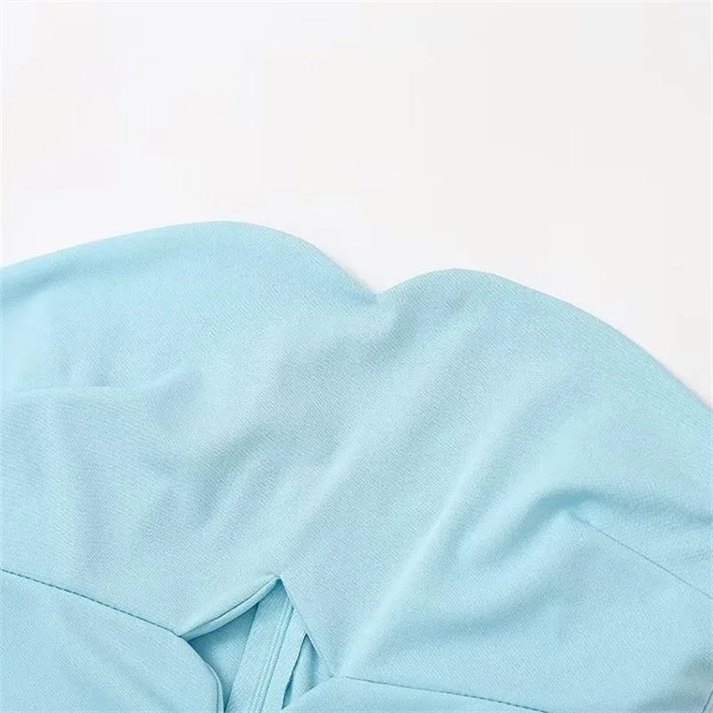 Women's 2024 Autumn New Fashion Temperament Hollow Design Strapless Stitching Crinkled Dress