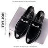 Men's Party Shoes Black Luxury Mens Formal Leather Shoes Slip on Patent Leather Business Casual Shoes Loafers Large Size Zapatos