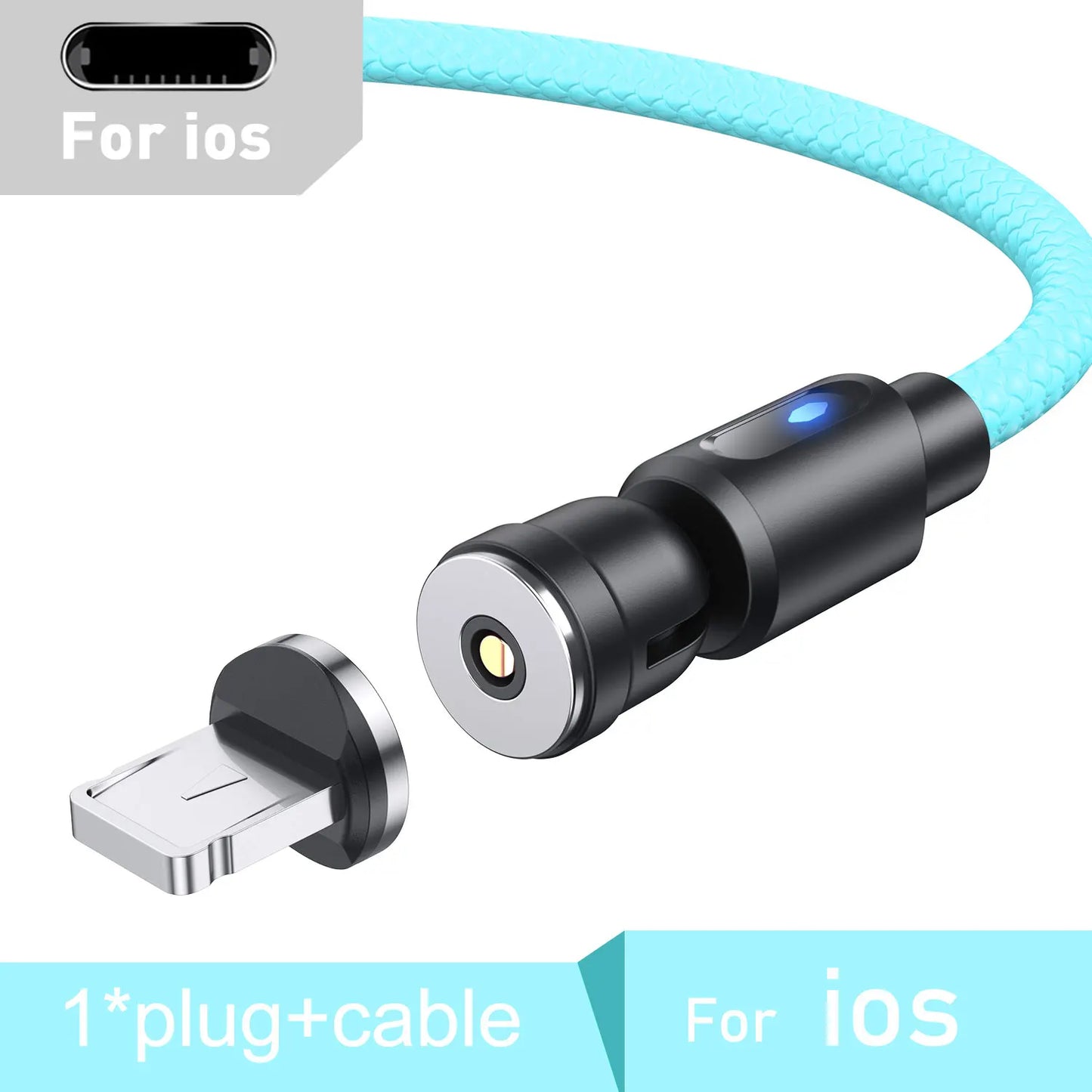 Lovebay Magnetic Cable USB Type C Cable 2.4A 540 Rotate Micro Charger 0.5M 1M 2M Charging Cable For iPhone 13 12 Xiaomi Huawei