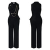 C8604 Foreign Trade Women's Fashionable Sexy Chain Collar Wide Leg African Jumpsuit Casual Style Long Dress For Ladies