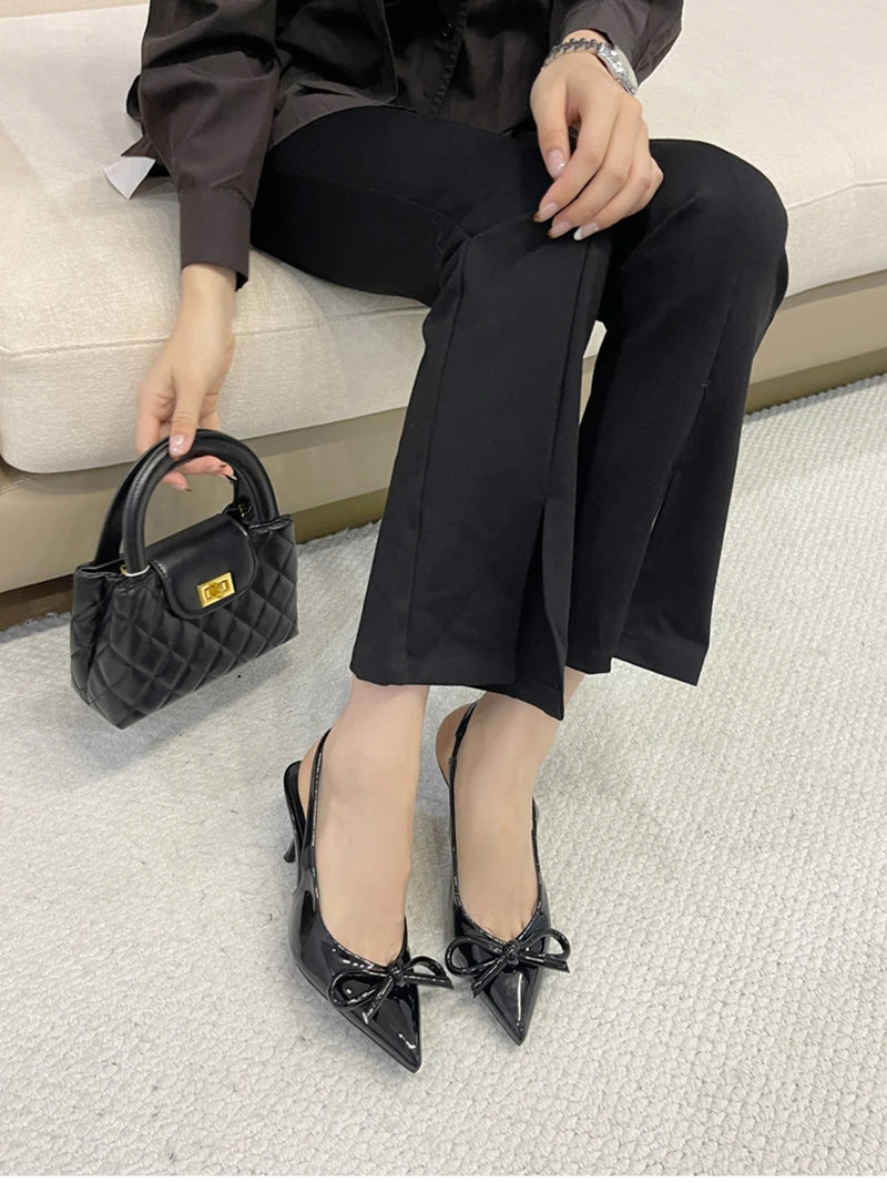 Summer High Heel Women Sandals Shoes Fashion Shallow Butterfly-knot Shoes Elegant Wedding Party Shoes