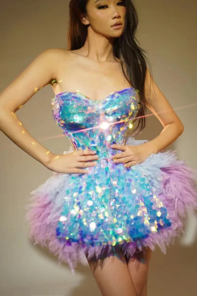 Heavy Industry Diamond Skincare DressEvent Party Performance Nightclub StageD] Singer Model G0G0 sexyPerformance Dress