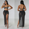 High Waist 2 Piece Bikini Set With Cover Up 2022 Swimsuit Women Print Sleeveless Bathing Suit Beachwear Swimming Biquini New