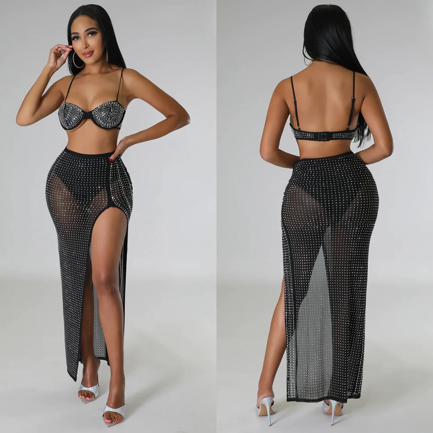 High Waist 2 Piece Bikini Set With Cover Up 2022 Swimsuit Women Print Sleeveless Bathing Suit Beachwear Swimming Biquini New