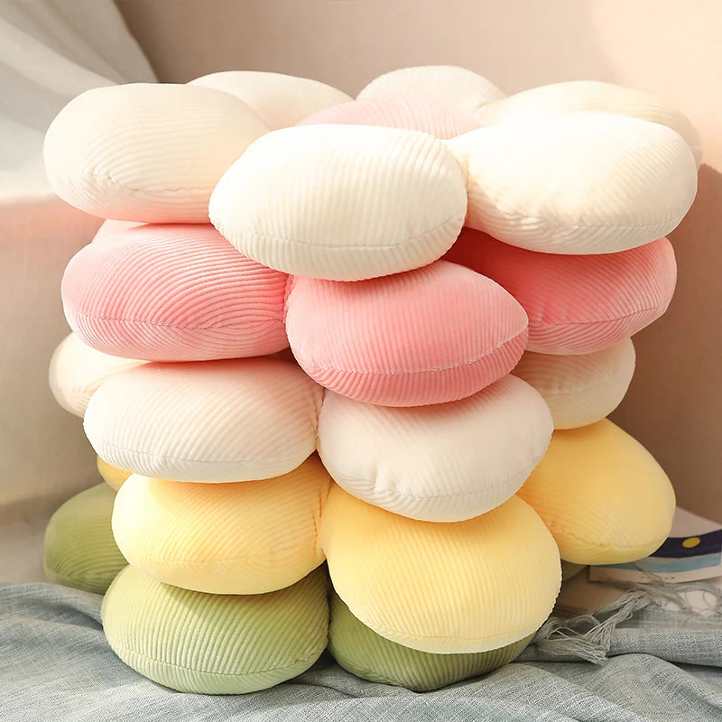 Stuffed Six Petal Flower Cushion Plush Pillow Toy Soft Cartoon Plant Stuffed Doll Chair Cushion Sofa Kids Lovers Birthday Gifts
