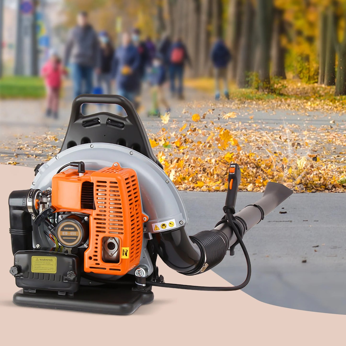 65CC 2 Stroke Petrol Backpack Leaf Air-cooled Blower Commercial Garden Yard Tool 2.7 kw 6800r/min