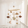 Baby Crib Mobile Bed Bell Rattle Toys Wooden Crochet Stars Pendant Bed Bell Toys Newborn Comfort Crib Bracket Hanging Toys Gifts