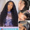 220 Density HD 13X6 Transparent Deep Water Wave Curly Human Hair Lace Frontal Wig 30 34 Inch 13X4 Lace Front Human Hair Wigs