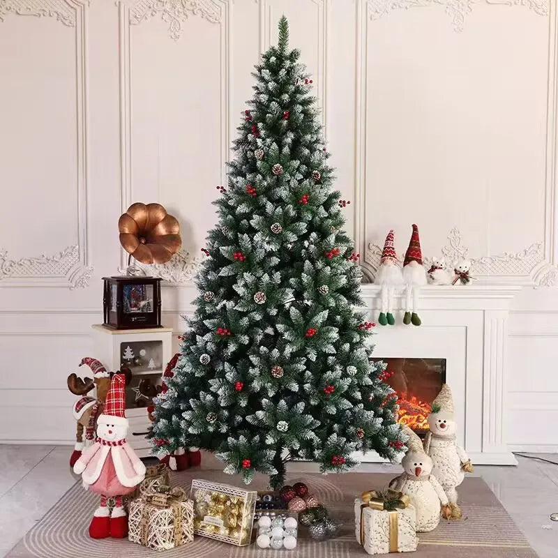 8-foot Tall Christmas Tree , Spray White on the head With Haw and Pine Nut,  for Holiday Decoration