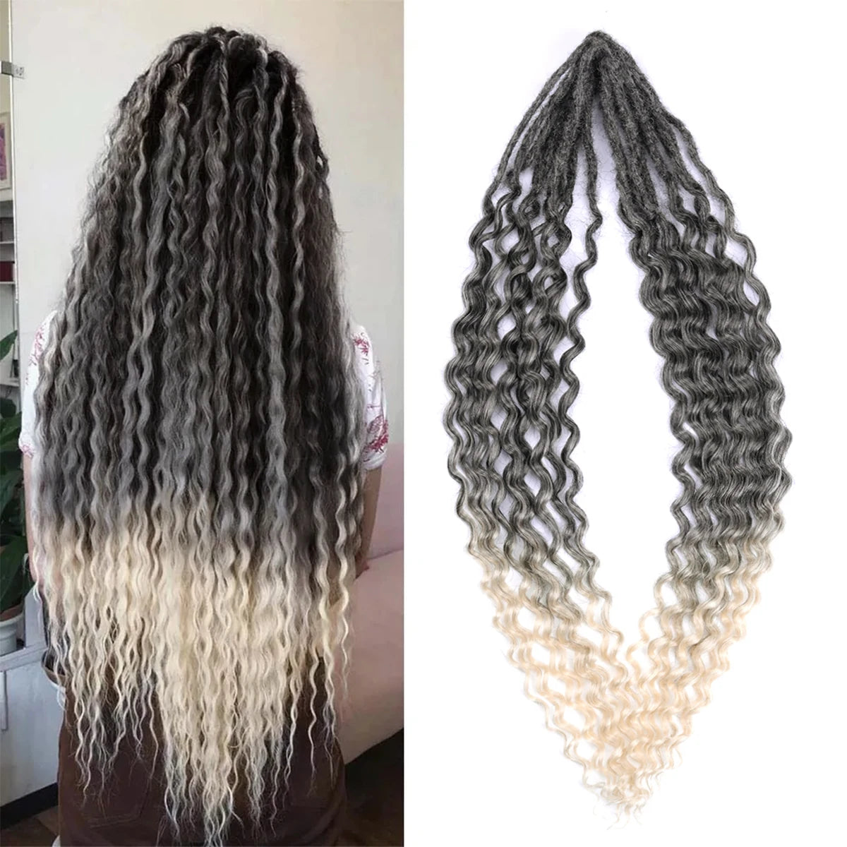 Handmade Dreadlocks Hair Extensions 24Inch Soft Crochet Dreadlock Braids Hair Synthetic Faux Locs Braids Hair For Women And Men