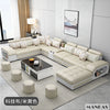 MINGDIBAO Fabric Sofa Set Furniture Living Room Sofa Set with USB and Stools / Big U Shape Cloth Couch Sofas for Home Furniture