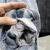 Women Denim Cost Single Breasted Button Jackets Fleece Patchwork Cardigan Pockets Outerwear Casual Warm Solid Loose Fit